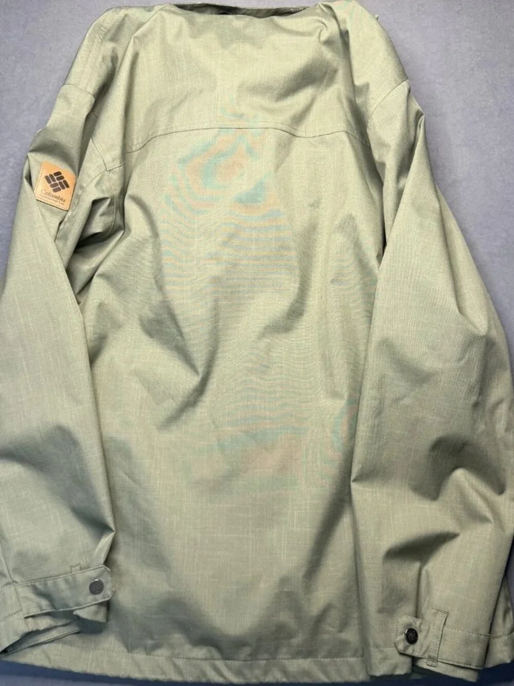Columbia Omni-Tech Interchange Jacket Mens L Green Waterproof Shell Hood